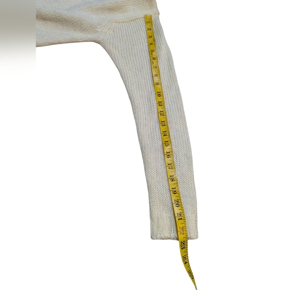 Vintage Reference Point Cream Knit Cardigan Mohair Acrylic Blend Medium Cropped - Picture 4 of 6